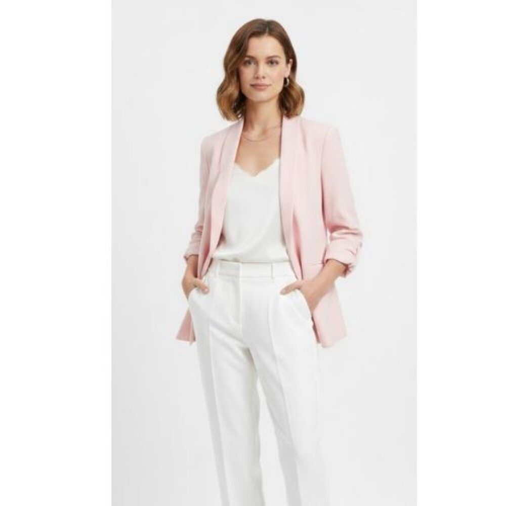Aritzia Talula Light Pink Blazer Long sleeve Pockets Women's size 10